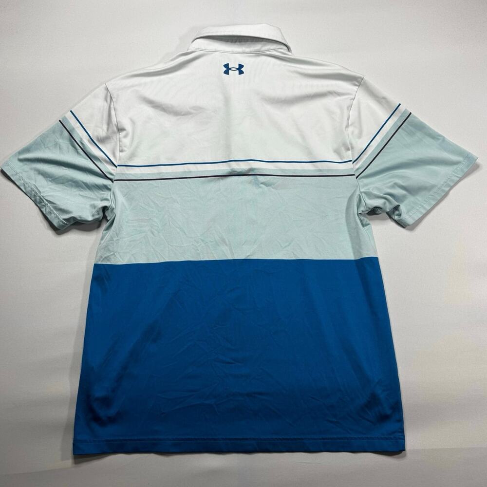 Under Armour Men's Short Sleeve White Blue The Playoff Golf Polo Shirt - Size L* - Picture 2 of 4